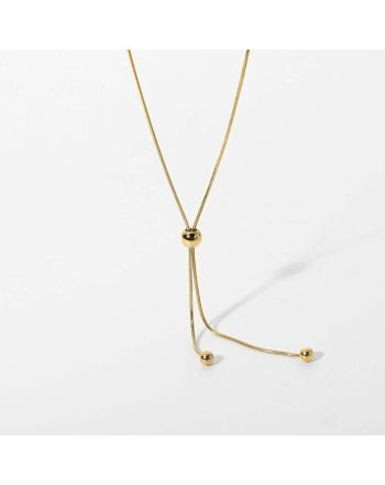 14K Gold Lariat Chain Necklace | JDN492