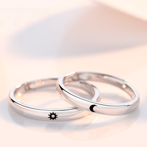 You're my Sun and Moon Silver Couple Rings | E90